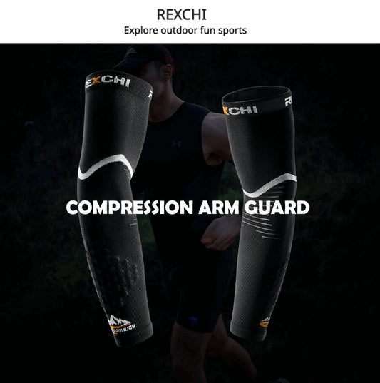 1 Pair REXCHI Premium Compression Arm Sleeves - Ultimate Protection for Outdoor Adventures - BPRunning
