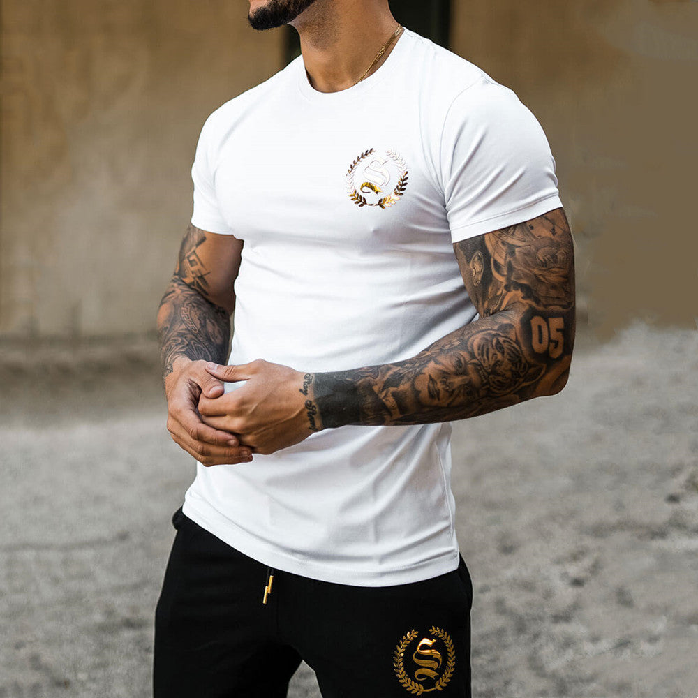 Sports Men's Stretch Running Round Neck Breathable T-shirt