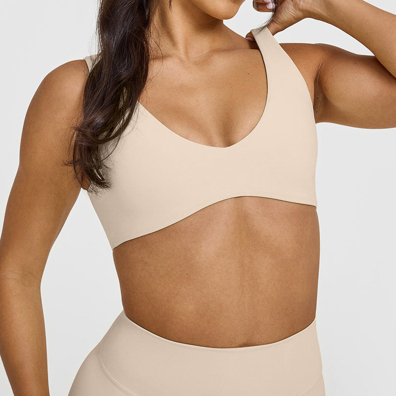 Women's Solid Color Shockproof Yoga Bra Sports Vest