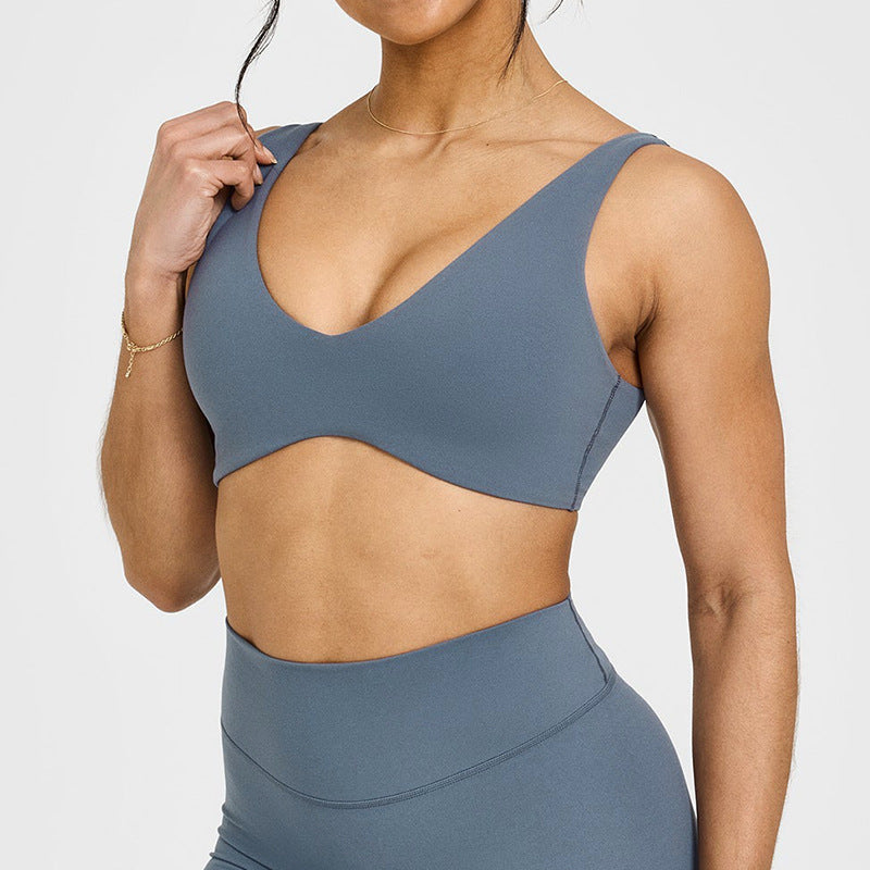 Women's Solid Color Shockproof Yoga Bra Sports Vest