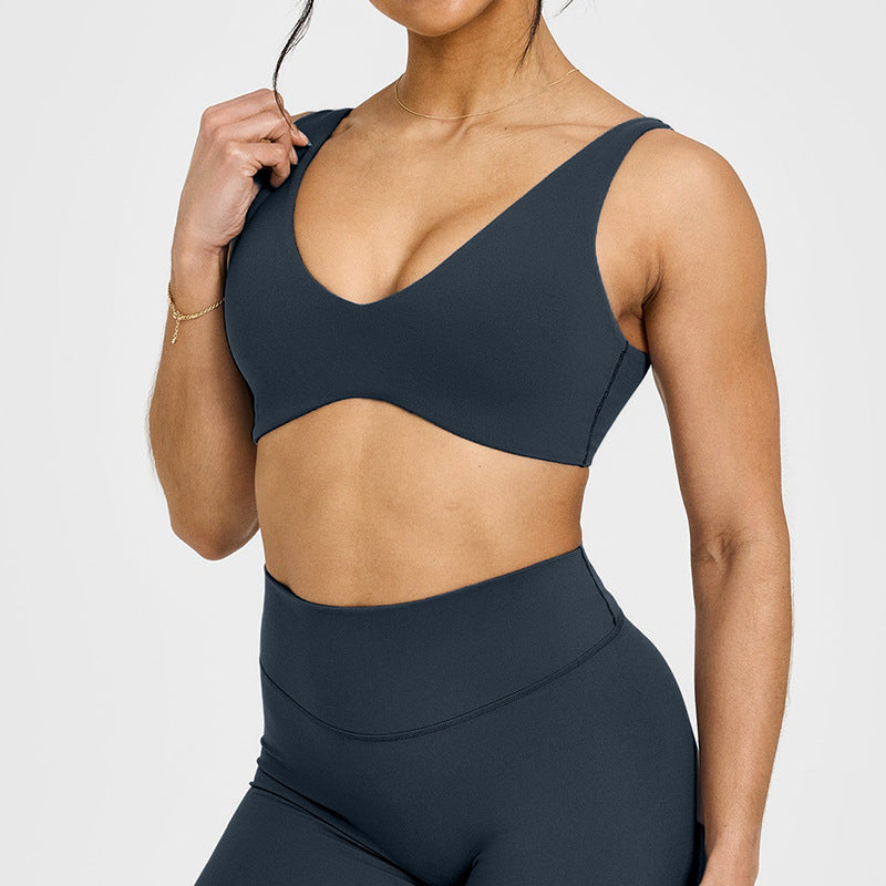 Women's Solid Color Shockproof Yoga Bra Sports Vest