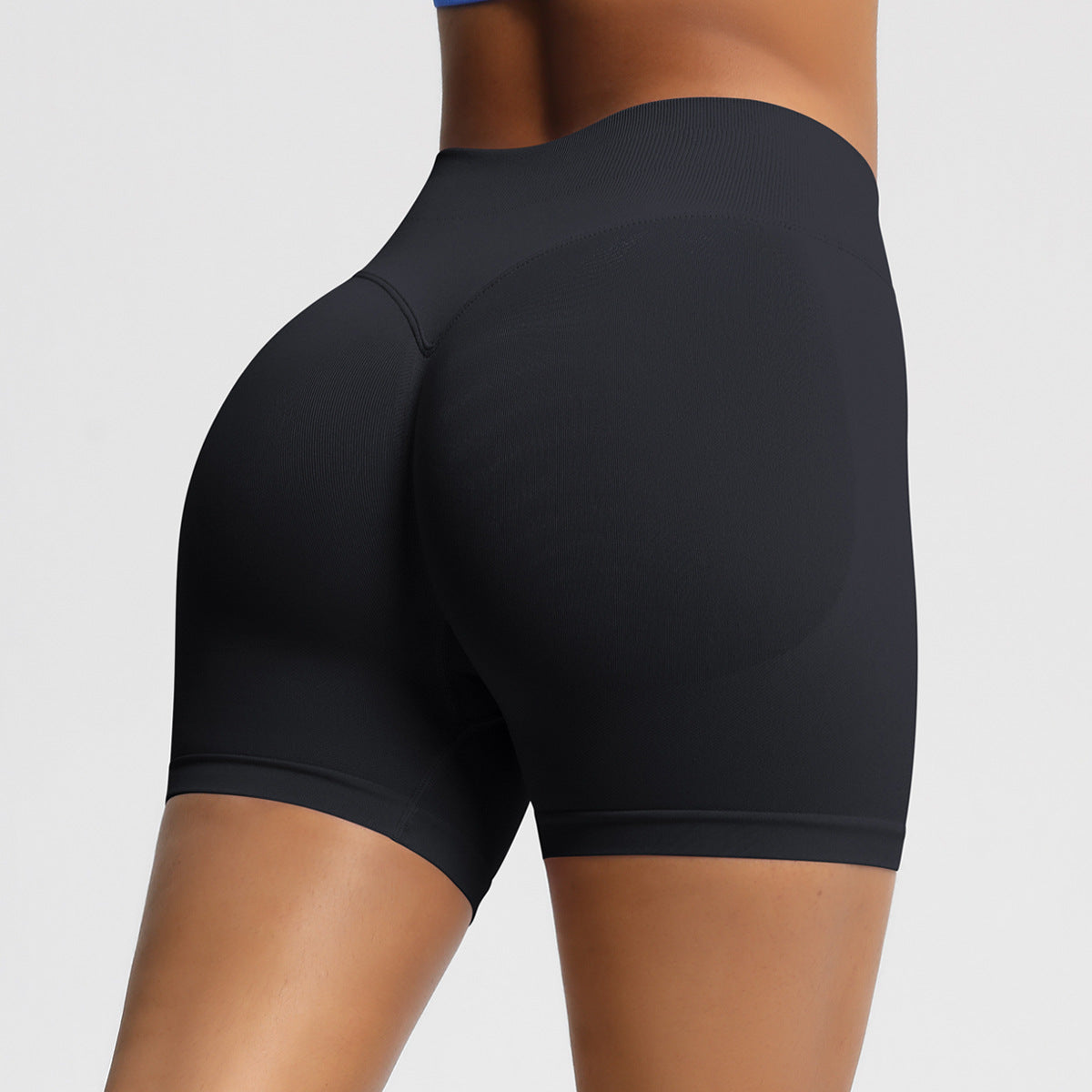 Seamless Three-section Waist Fitness Shorts Women's High Top Sports Yoga Shorts - BPRunning