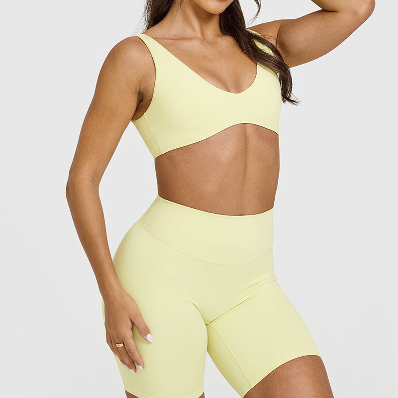 Women's Solid Color Shockproof Yoga Bra Sports Vest