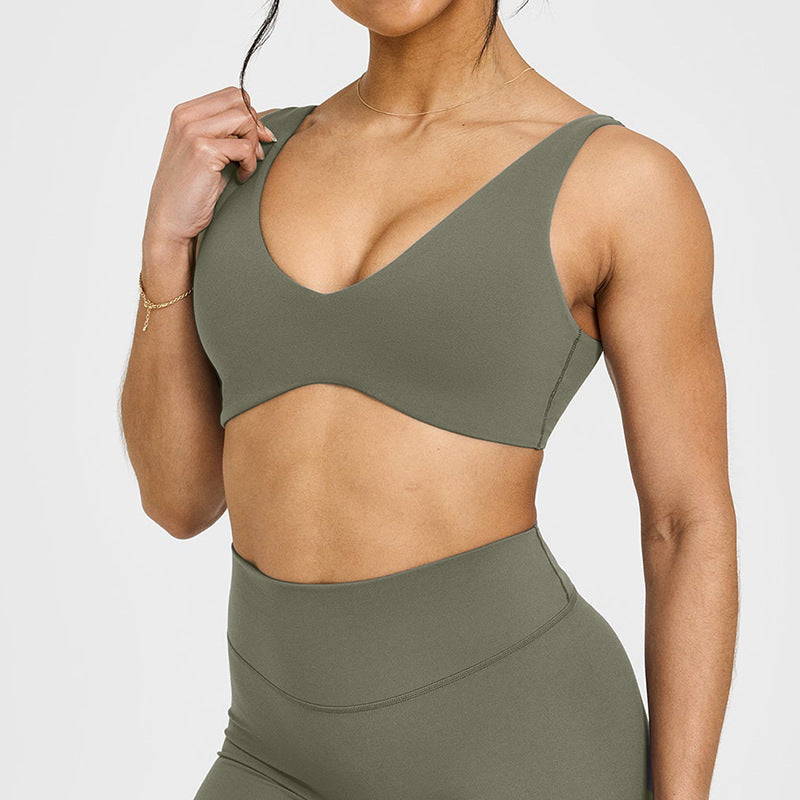 Women's Solid Color Shockproof Yoga Bra Sports Vest