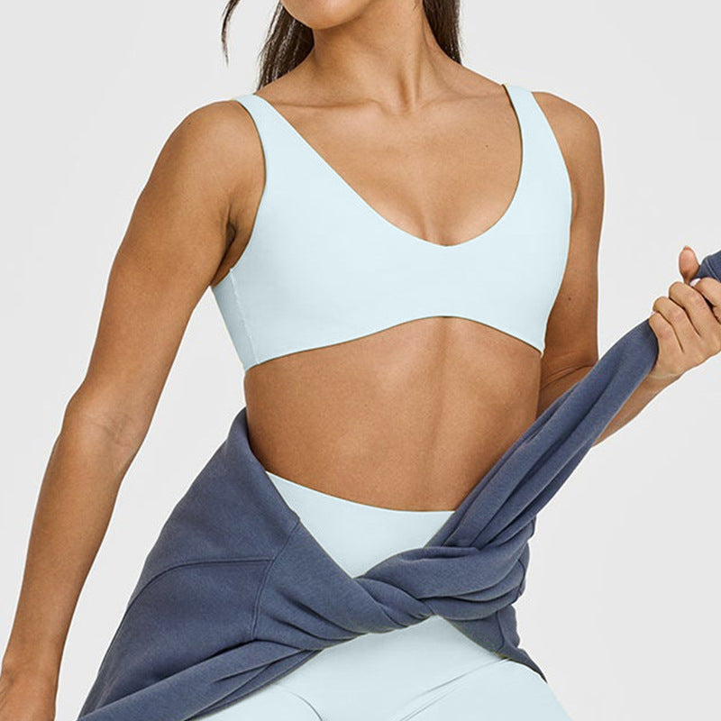 Women's Solid Color Shockproof Yoga Bra Sports Vest