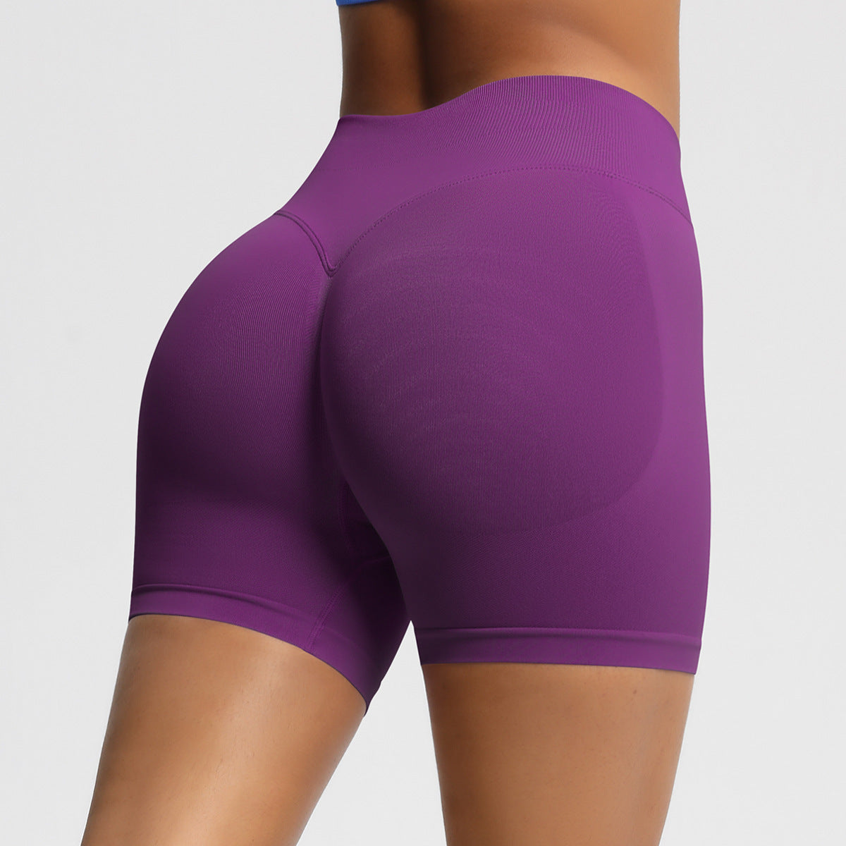Seamless Three-section Waist Fitness Shorts Women's High Top Sports Yoga Shorts - BPRunning