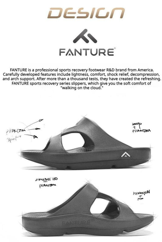 FANTURE Unisex Z-Shaped Recovery Slippers - Arch Support & Pain Relief - BPRunning