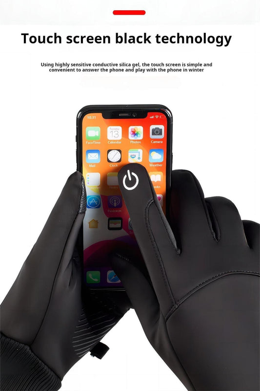 Men's Winter Running Gloves - Velvet Lined, Waterproof, Touchscreen - BPRunning