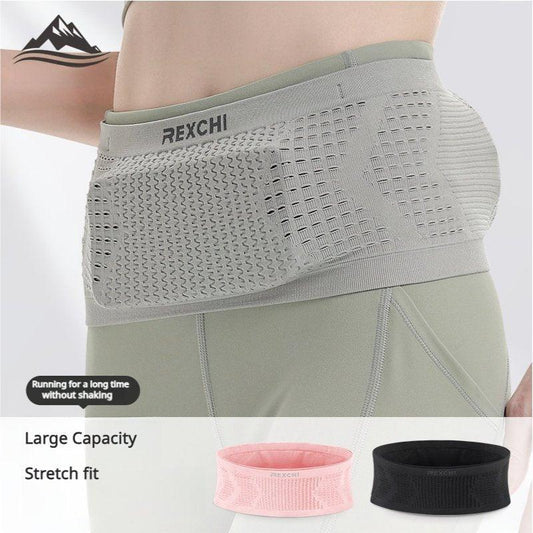 Multifunctional Knit Breathable Concealed Waist Bag - Adjustable Anti-Slip Running Belt - BPRunning