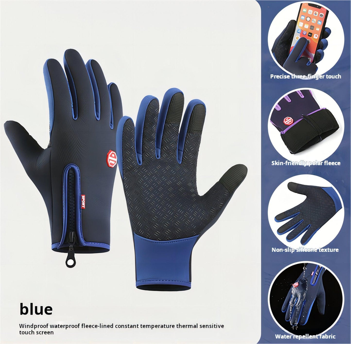 Unisex Autumn/Winter Running Gloves - Waterproof, Windproof, Touchscreen - BPRunning