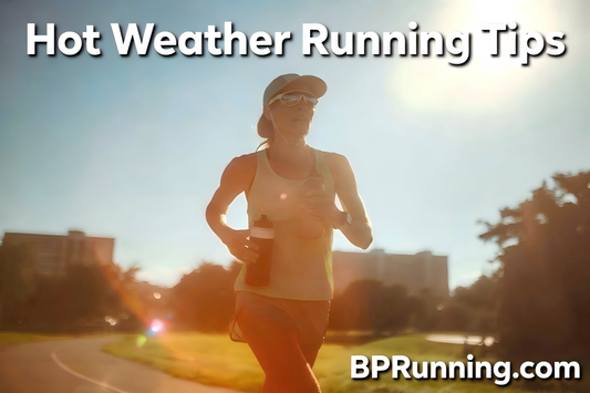 Runner with water bottles in hot weather, wearing cap and sunglasses for sun protection during outdoor runs