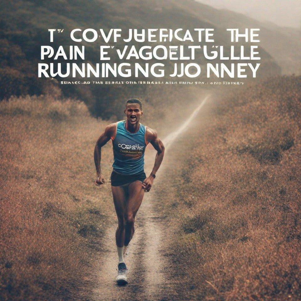Runner on dirt trail with motivational quote, wearing athletic gear for endurance training