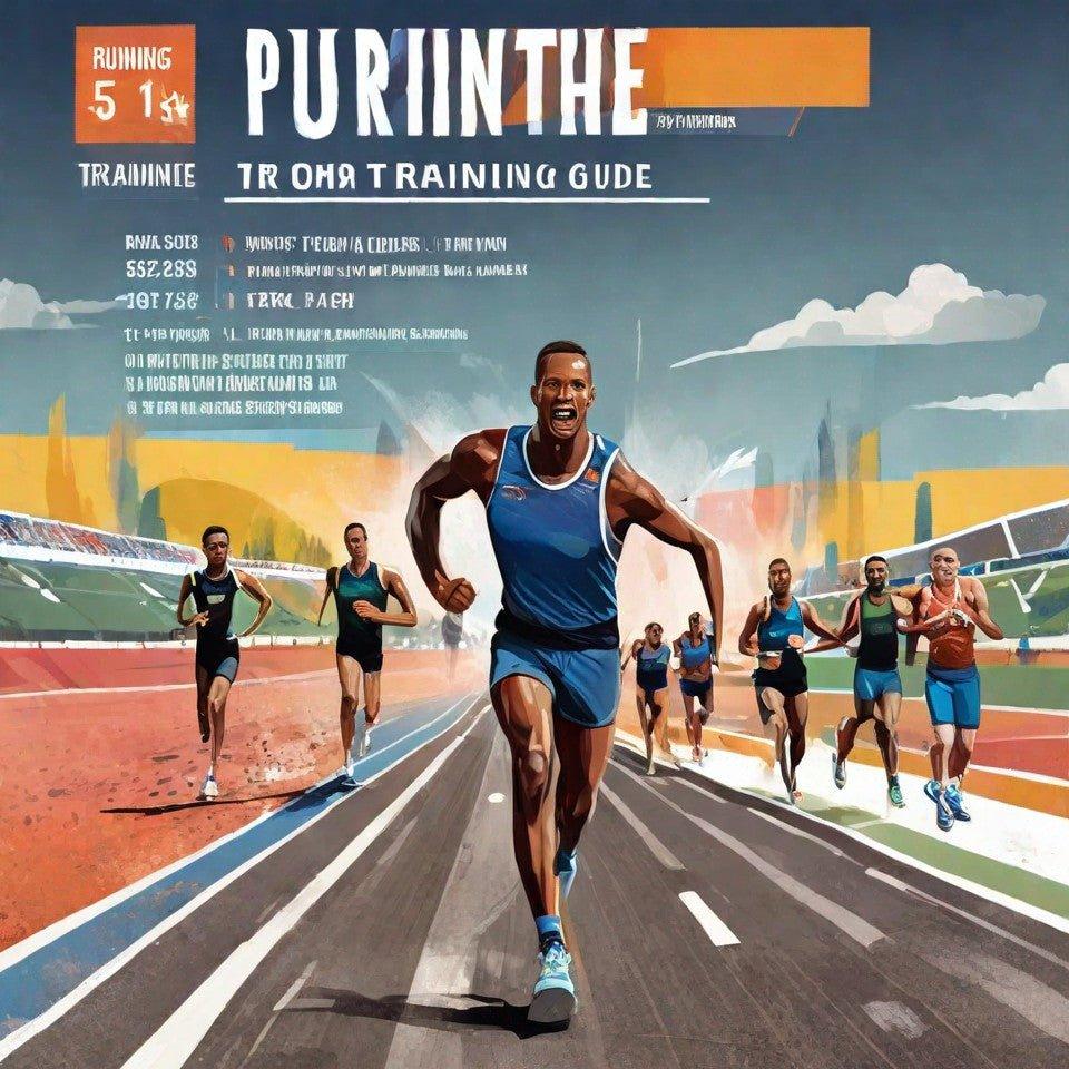 Runner sprinting on track with training guide, ideal for running accessories and gear
