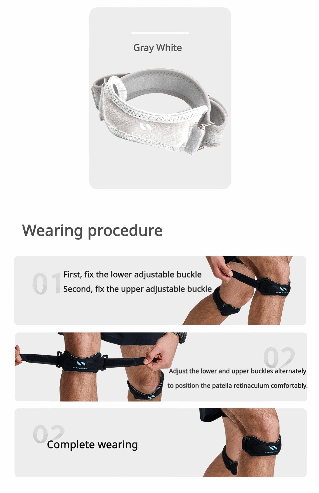 1 Pair Sports Patella Strap Knee Brace - Support for Arthritis, ACL, and Athletics - BPRunning