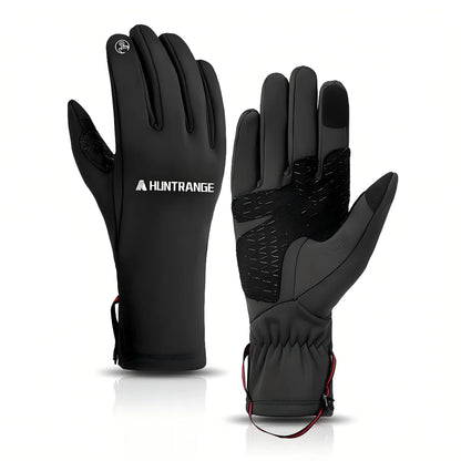 Black gloves with 'HUNTRANGE' branding on a white background