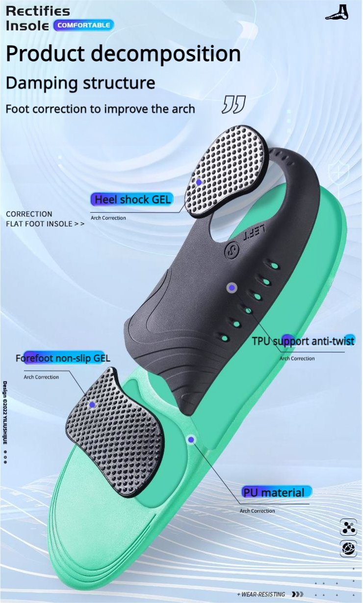 【2 Pairs】Women Advanced Orthotic Arch Support Insoles for Flat Feet & Pain Relief - BPRunning