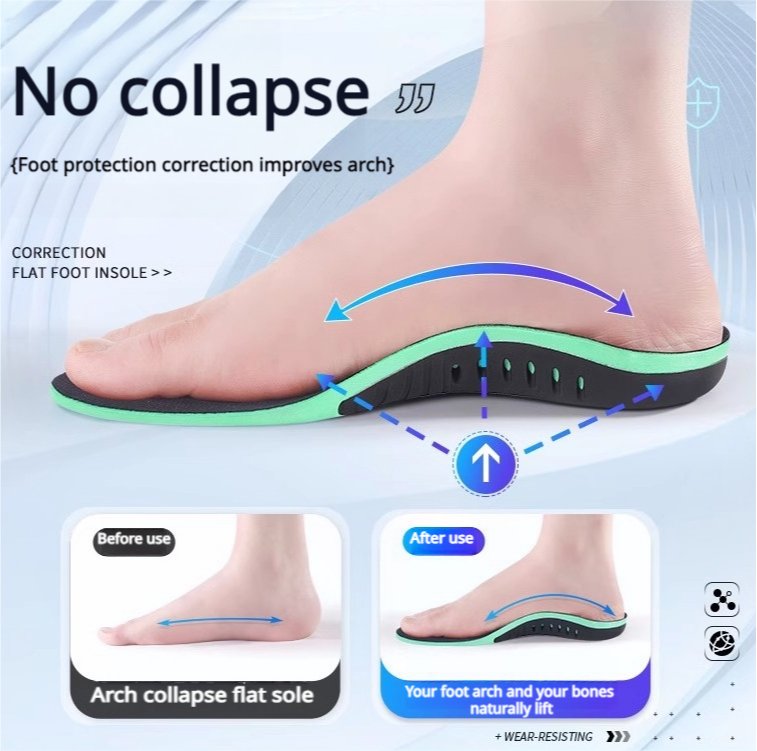 【2 Pairs】Women Advanced Orthotic Arch Support Insoles for Flat Feet & Pain Relief - BPRunning