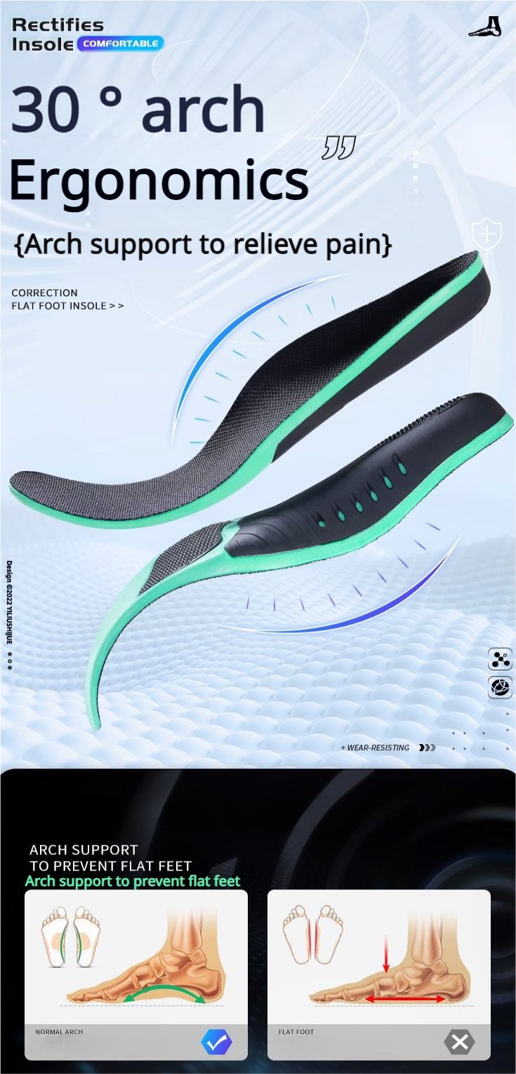 【2 Pairs】Women Advanced Orthotic Arch Support Insoles for Flat Feet & Pain Relief - BPRunning