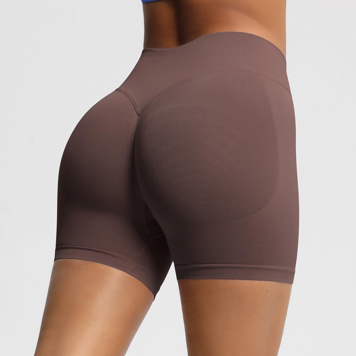 Seamless Three-section Waist Fitness Shorts Women's High Top Sports Yoga Shorts - BPRunning