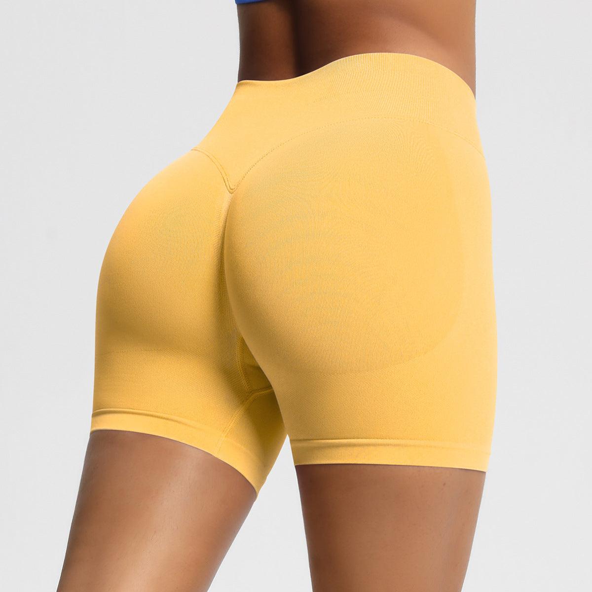Seamless Three-section Waist Fitness Shorts Women's High Top Sports Yoga Shorts - BPRunning