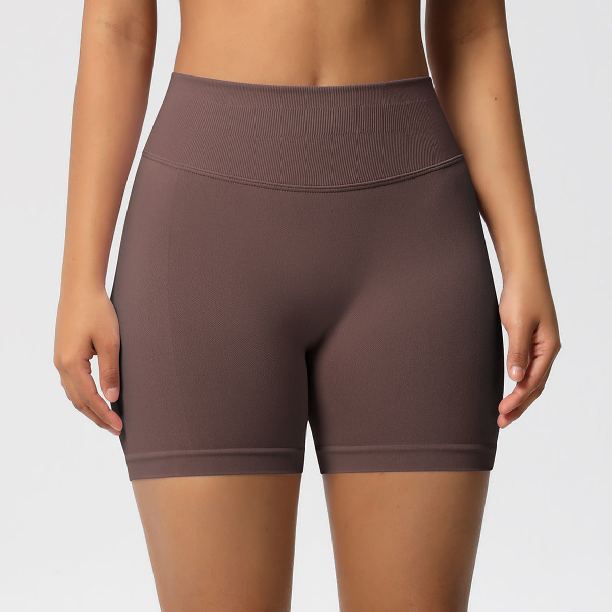 Seamless Three-section Waist Fitness Shorts Women's High Top Sports Yoga Shorts - BPRunning