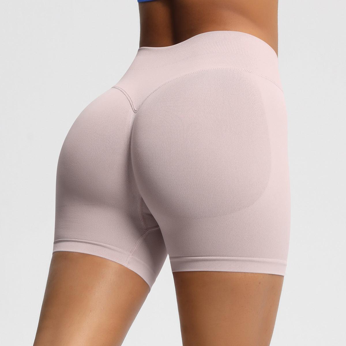Seamless Three-section Waist Fitness Shorts Women's High Top Sports Yoga Shorts - BPRunning