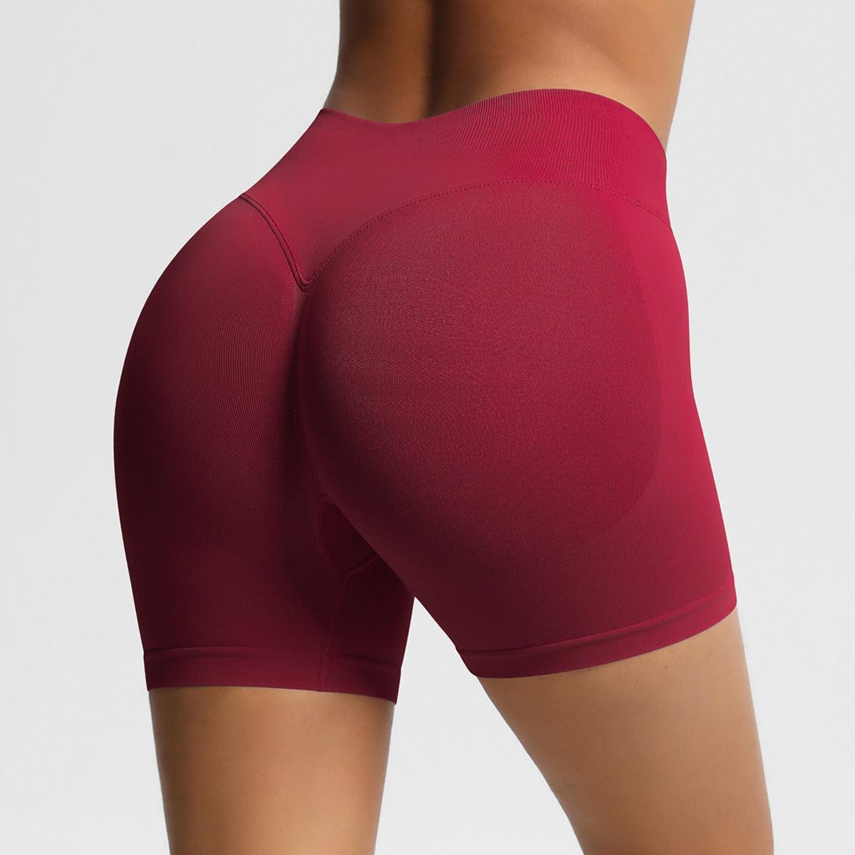 Seamless Three-section Waist Fitness Shorts Women's High Top Sports Yoga Shorts - BPRunning