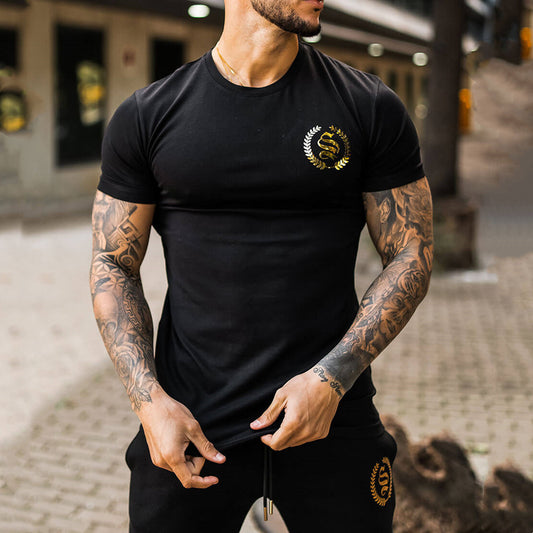 Sports Men's Stretch Running Round Neck Breathable T-shirt