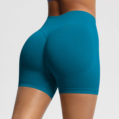 Seamless Three-section Waist Fitness Shorts Women's High Top Sports Yoga Shorts - BPRunning