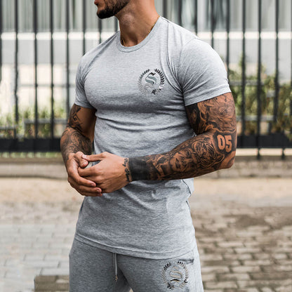 Sports Men's Stretch Running Round Neck Breathable T-shirt