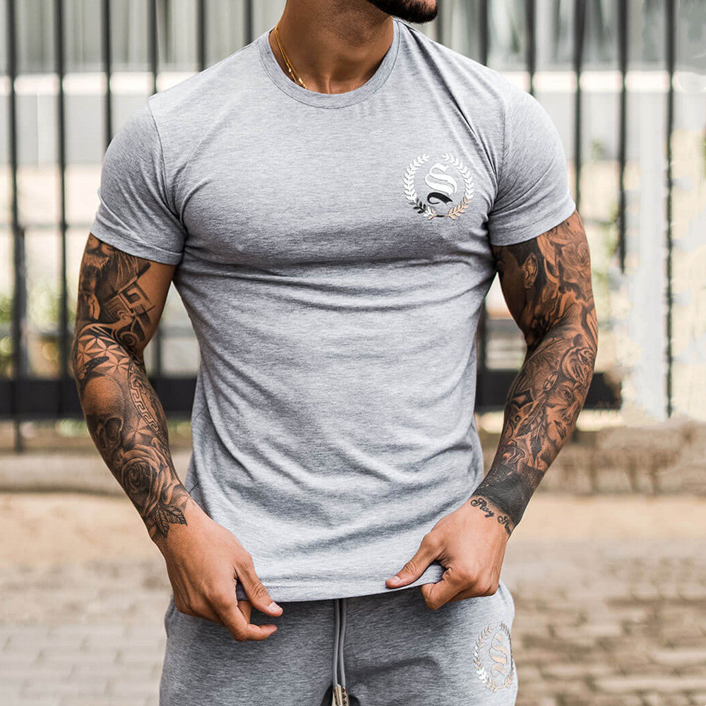 Sports Men's Stretch Running Round Neck Breathable T-shirt