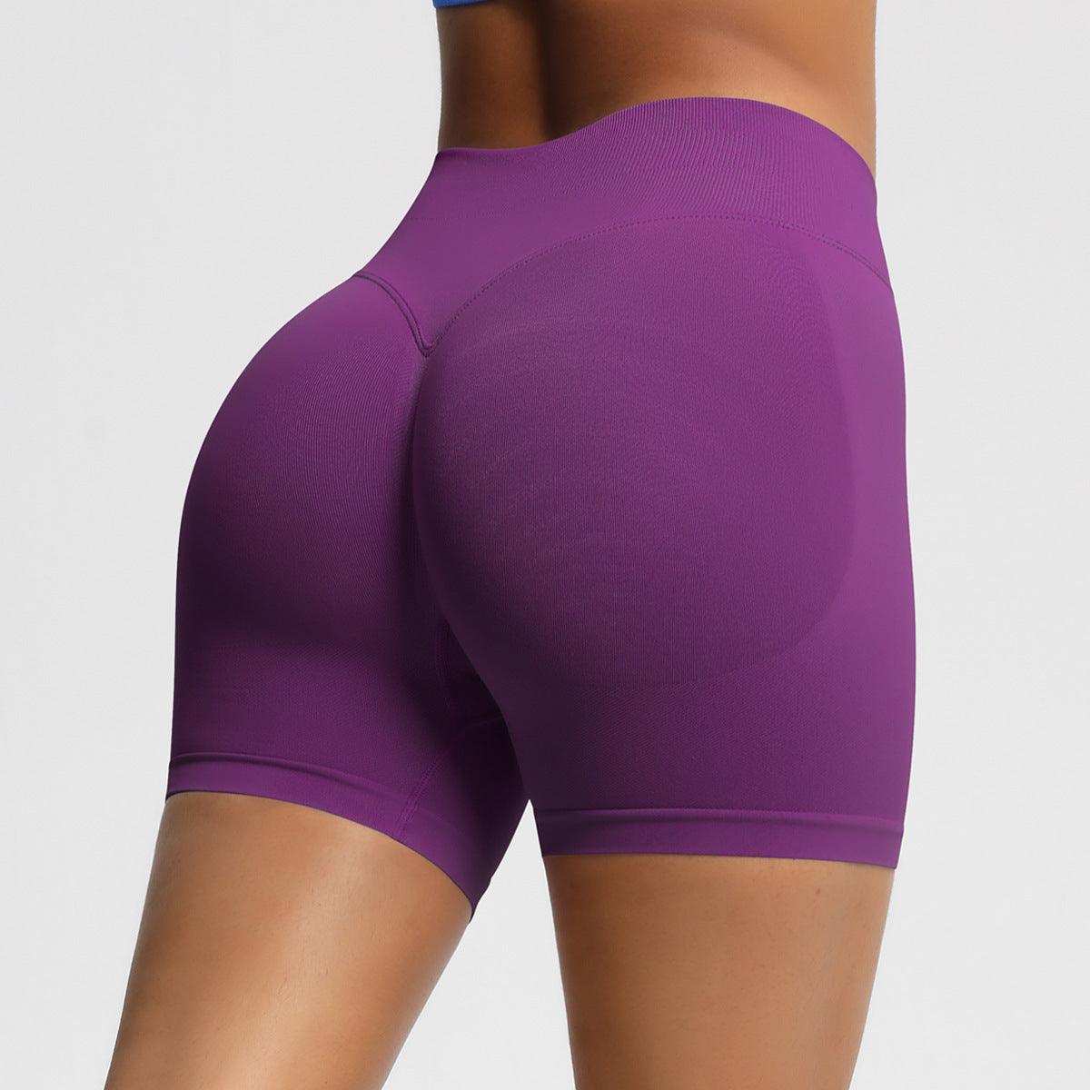 Seamless Three-section Waist Fitness Shorts Women's High Top Sports Yoga Shorts - BPRunning