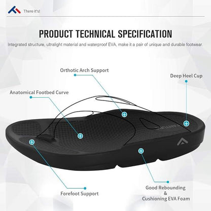 FANTURE Unisex Slide Recovery Sandals - Arch Support & Foot Pain Relief - BPRunning