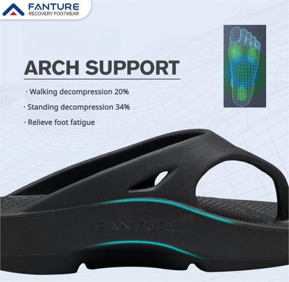 FANTURE Unisex Slide Recovery Sandals - Arch Support & Foot Pain Relief - BPRunning