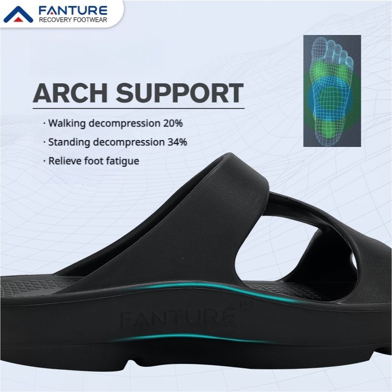 FANTURE Unisex Z-Shaped Recovery Slippers - Arch Support & Pain Relief - BPRunning