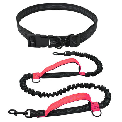 Hands-Free Dog Leash - Adjustable Bungee Waist Leash with Reflective Stitching - BPRunning