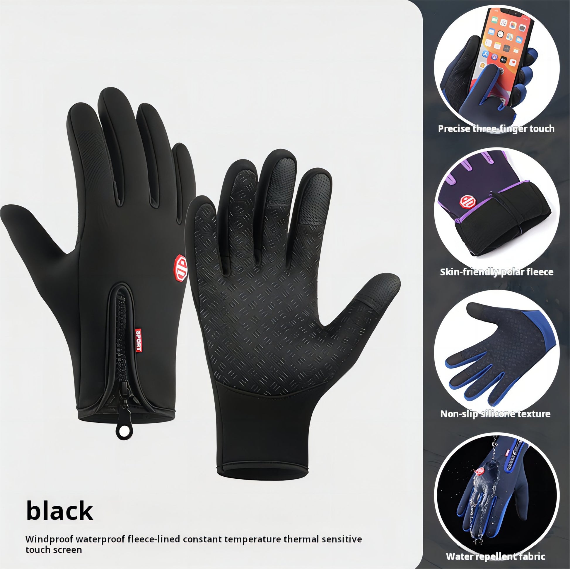 Unisex Autumn/Winter Running Gloves - Waterproof, Windproof, Touchscreen - BPRunning