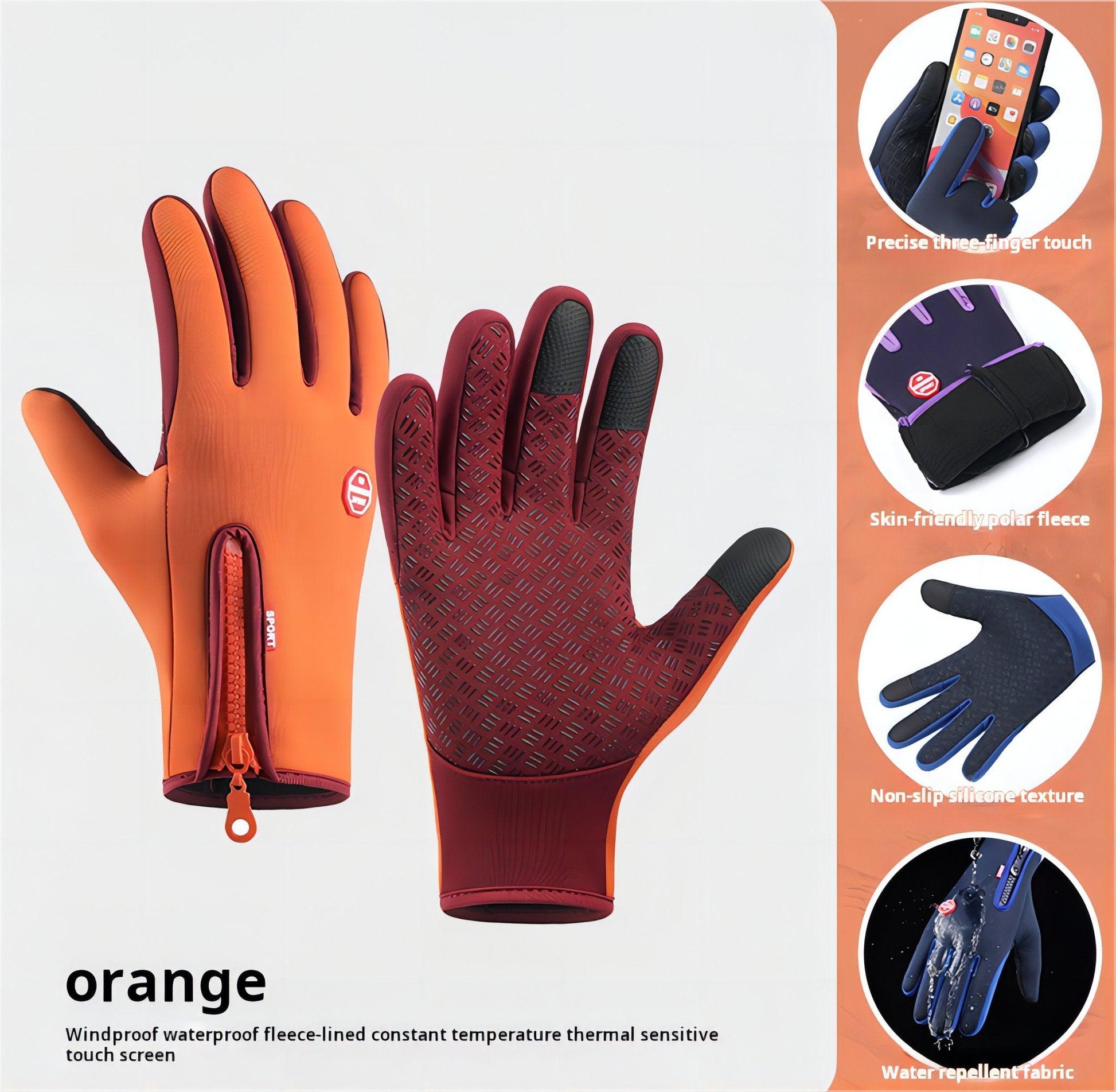 Unisex Autumn/Winter Running Gloves - Waterproof, Windproof, Touchscreen - BPRunning