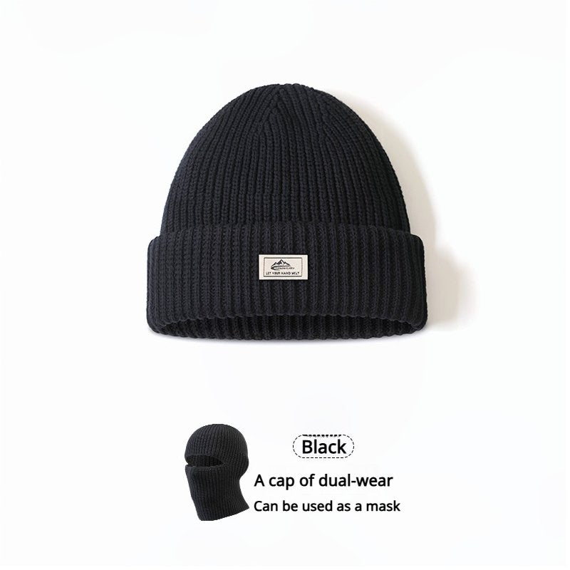 Winter Knitted Hat: 2-in-1 Outdoor Running Cycling Cap with Full Face Protection and Earmuffs - BPRunning